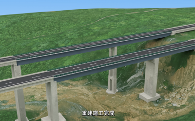 猴子河特大桥灾后重建施工动画演示